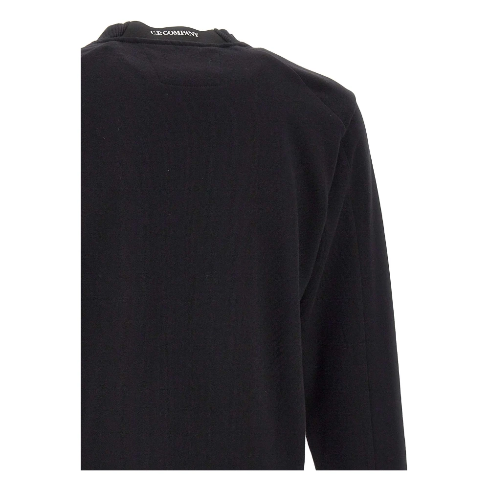 C.P. Company Zwarte Diagonaal Verhoogde Katoenen Sweatshirt Black Heren