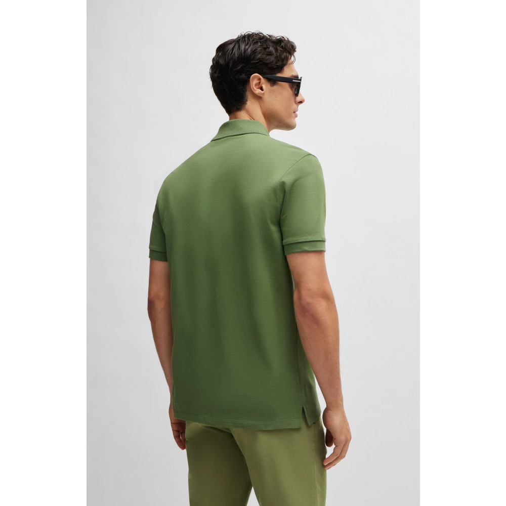 Boss Pique Polo Shirt Green Heren