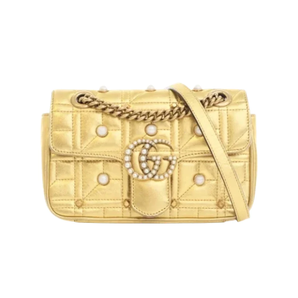 Gucci Vintage Pre-owned Leather handbags Yellow Dames