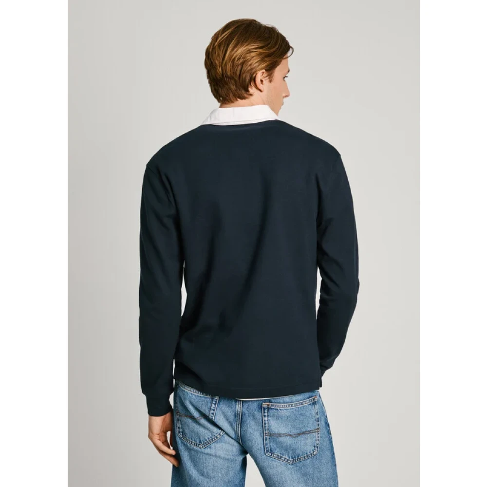 Pepe Jeans Katoenen Interlock Rugby Polo Shirt Blue Heren