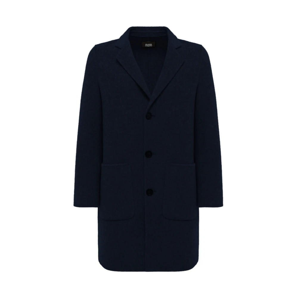 Alpha Studio Donkerblauwe Wollen Jas Trendy Blue Heren