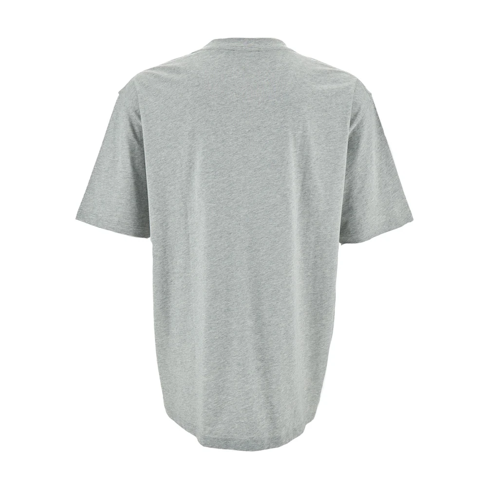 Balmain Grijze T-shirt met Logo Borduursel Gray Heren