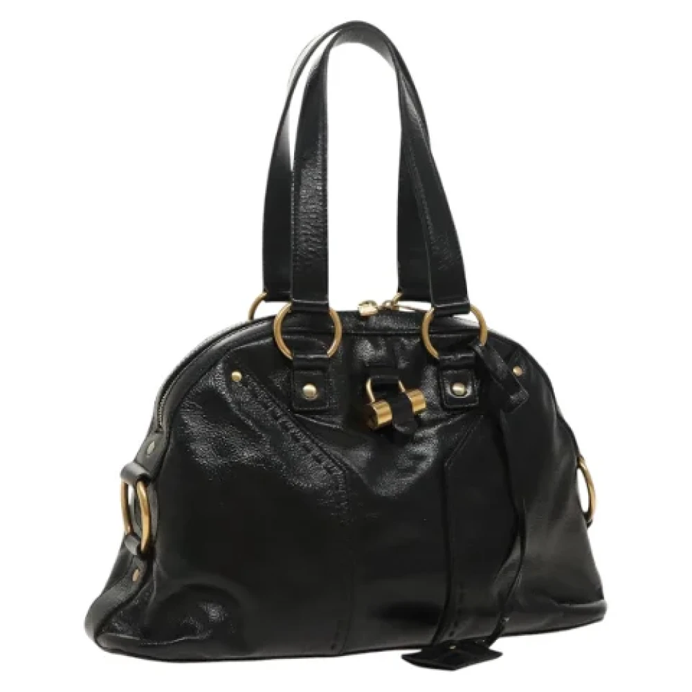 Saint Laurent Vintage Pre-owned Leather handbags Black Dames