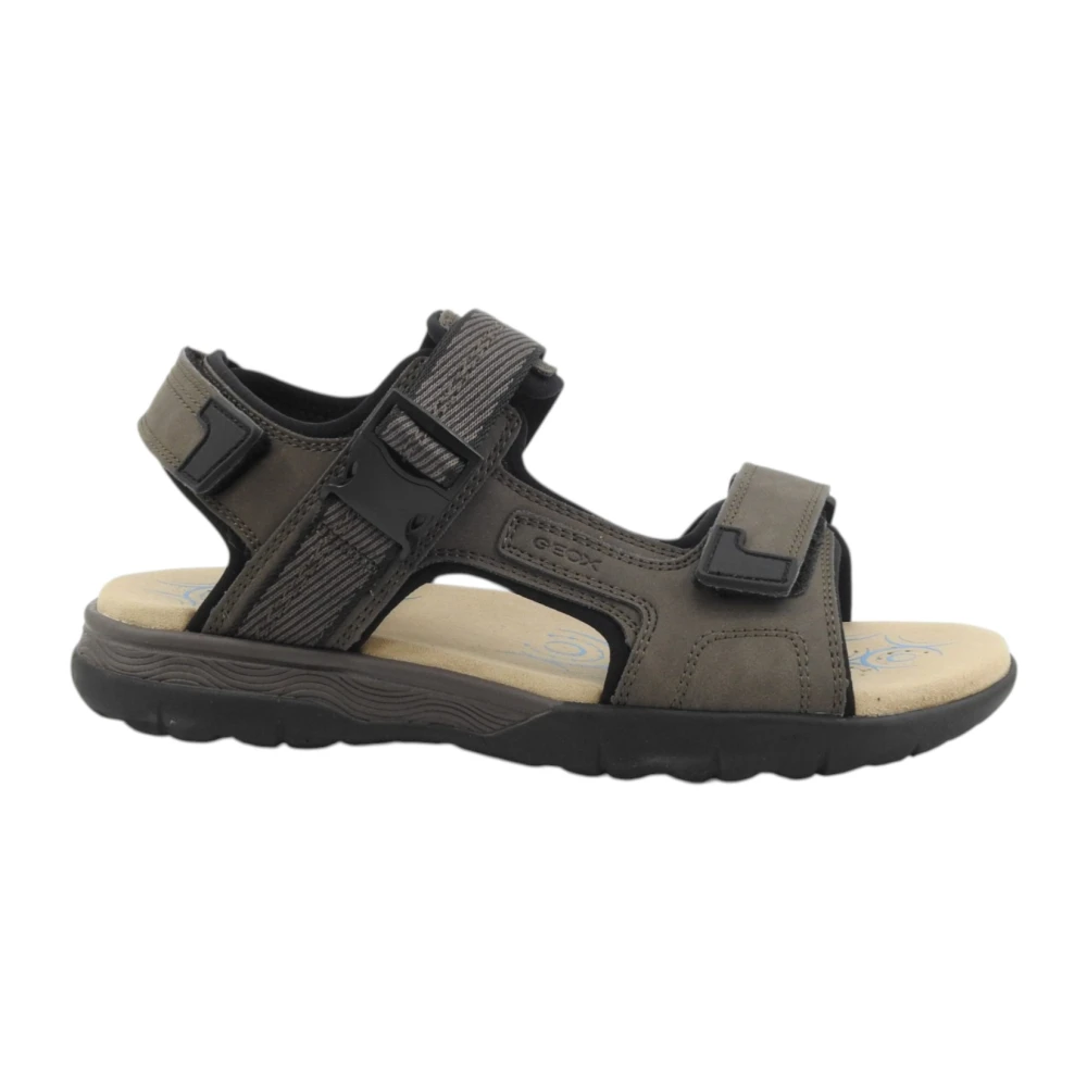 Geox Men's Brown Flat Sandals - Flat Sandals - 10 Uk - Shoes