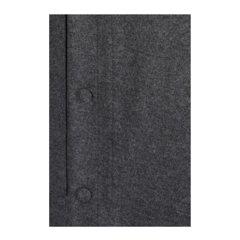 Jil Sander Oversize Wool Julie Classic Collar Shirt Gray Heren