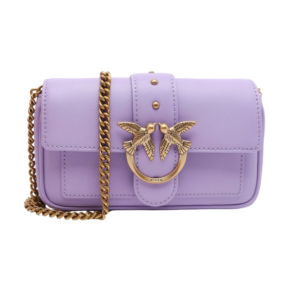 Pinko Women's Purple Cross Body Bags, One Size, Love One Pocket C Vitello Seta