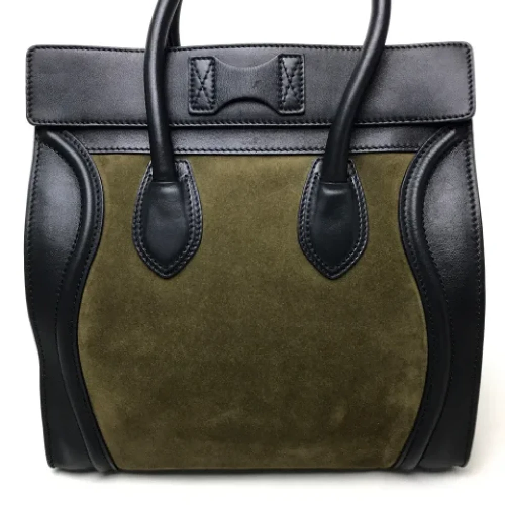 Celine Vintage Pre-owned Leather totes Green Dames
