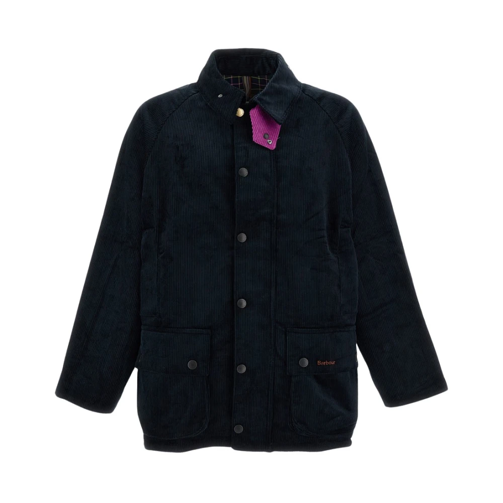 Barbour , Light Jackets, Male, Blue, L, Ribbed Cotton Jacket