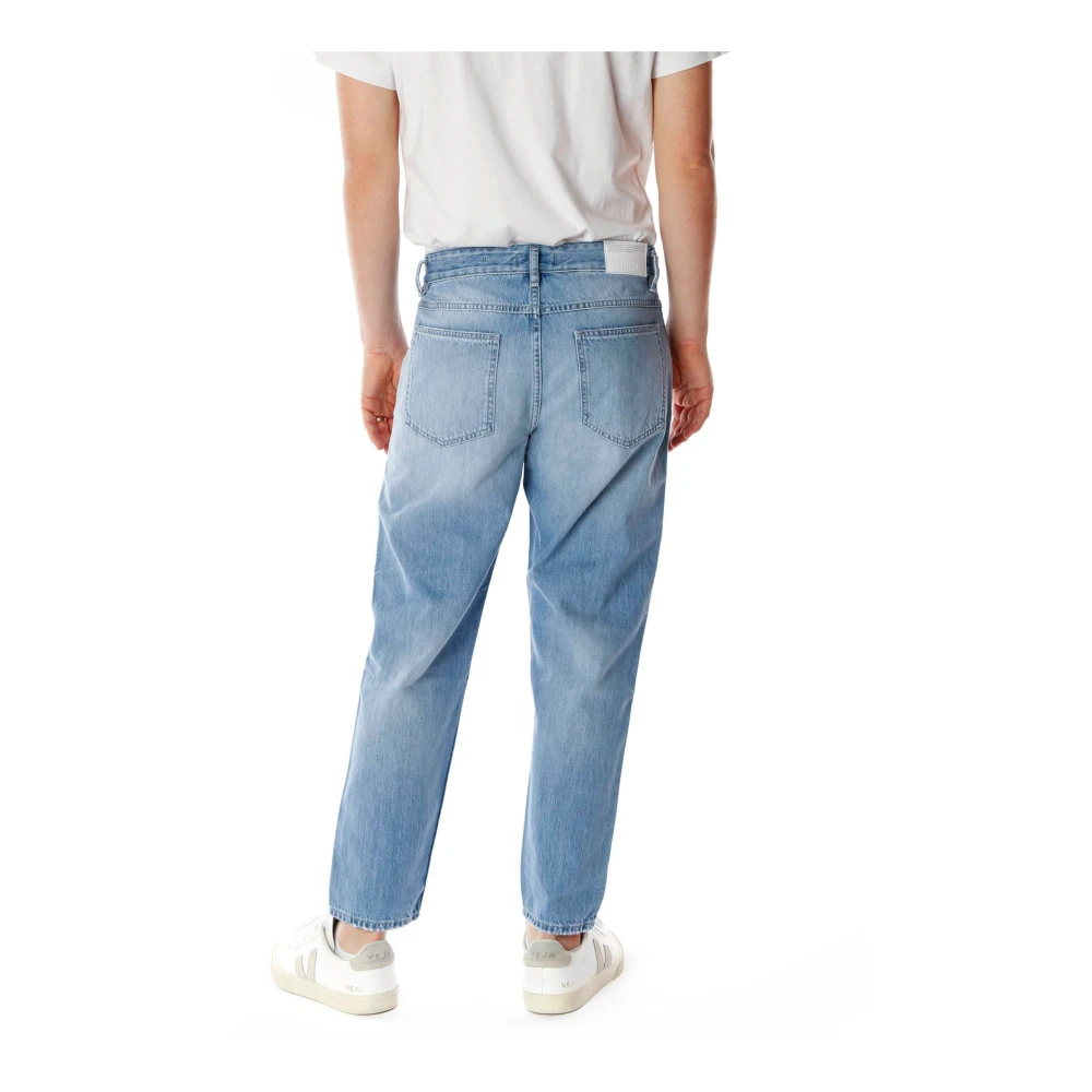 closed Cropped Tapered Mid Waist Jeans Blue Heren