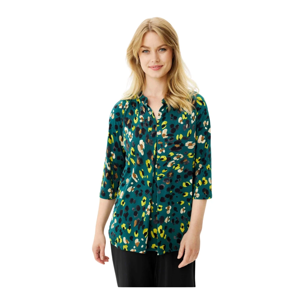 IN Front Maracol Blouse 3 4 Mouw Groen Multicolor Dames