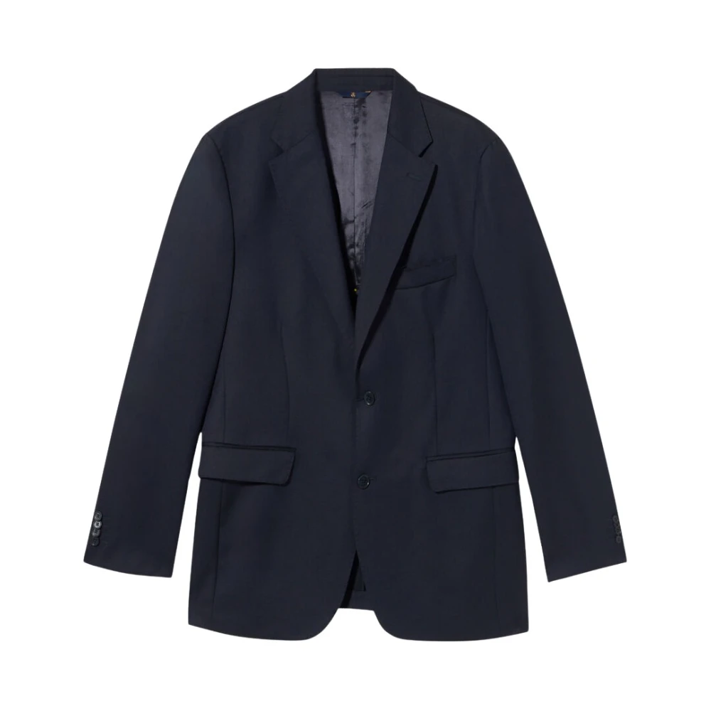 Brooks Brothers Blue Blazers, Male, 6XL, Virgin Wool Single-Breasted Blazer