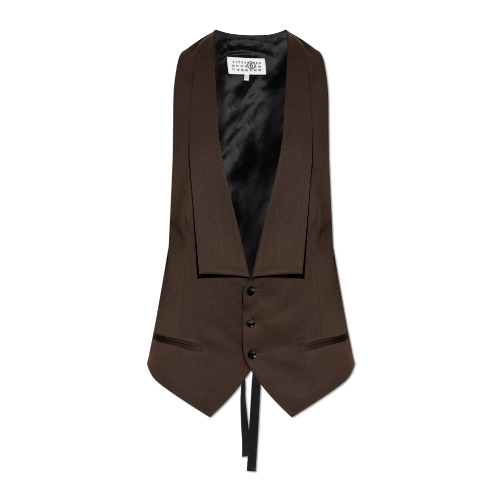 MM6 Maison Margiela Vest met verlengde snit Brown Dames