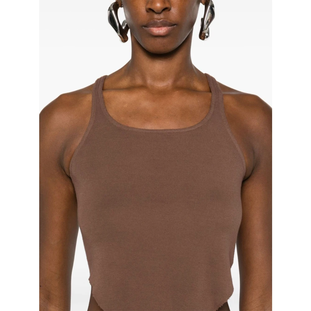 Rick Owens Bruine Tanktop met Ronde Hals van Katoen Brown Dames