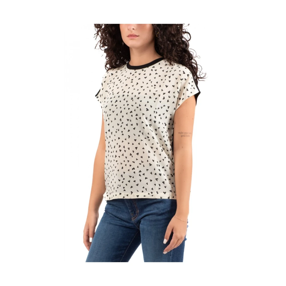 Max Mara Dames korte mouw blouse White Dames