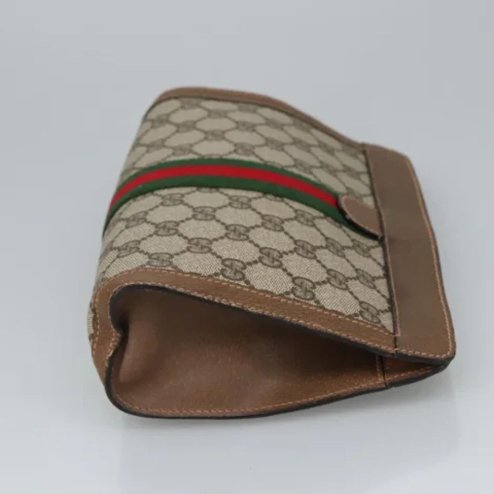 Gucci Vintage Pre-owned Leather clutches Beige Dames