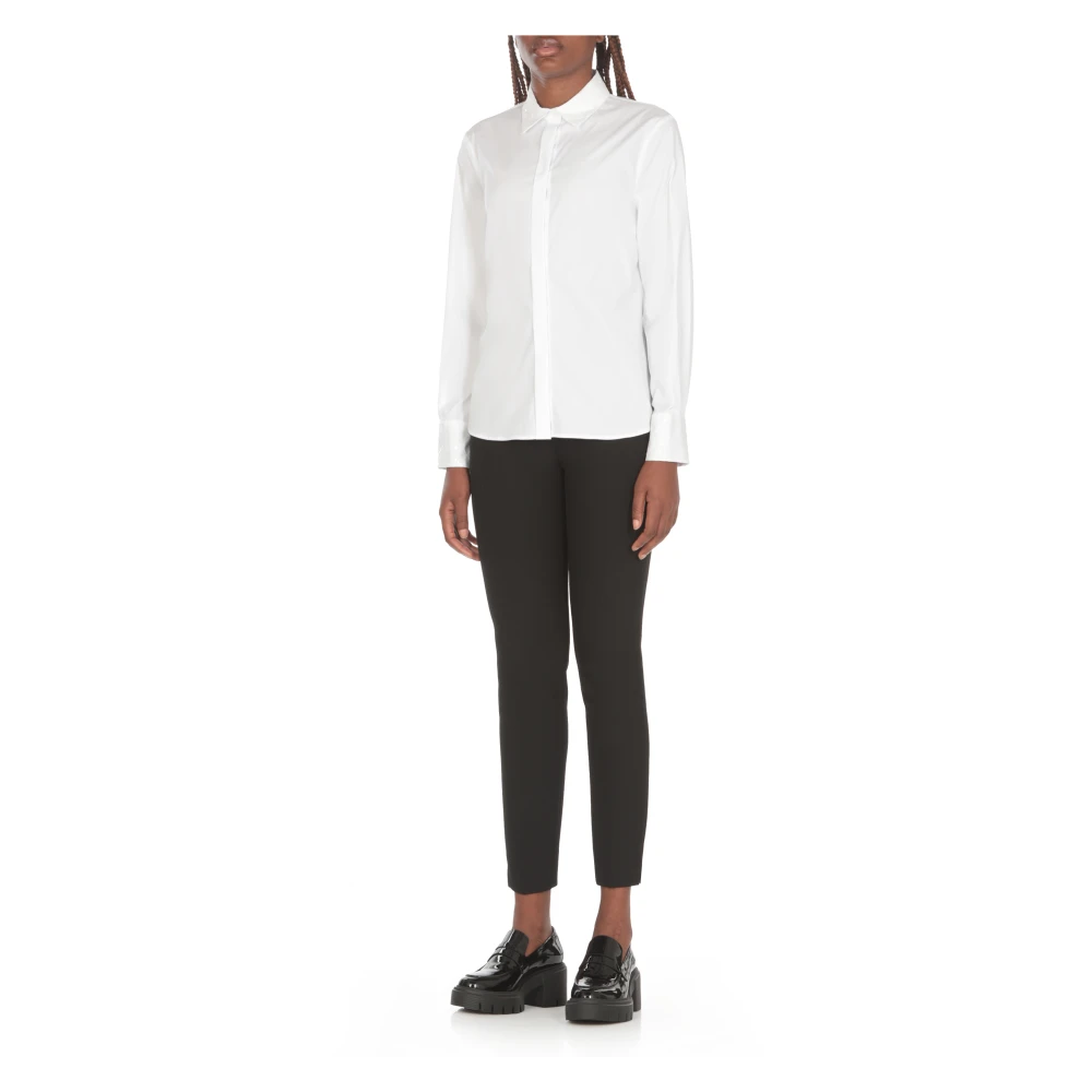 PESERICO Witte Satijnen Blouse met Kraag White Dames
