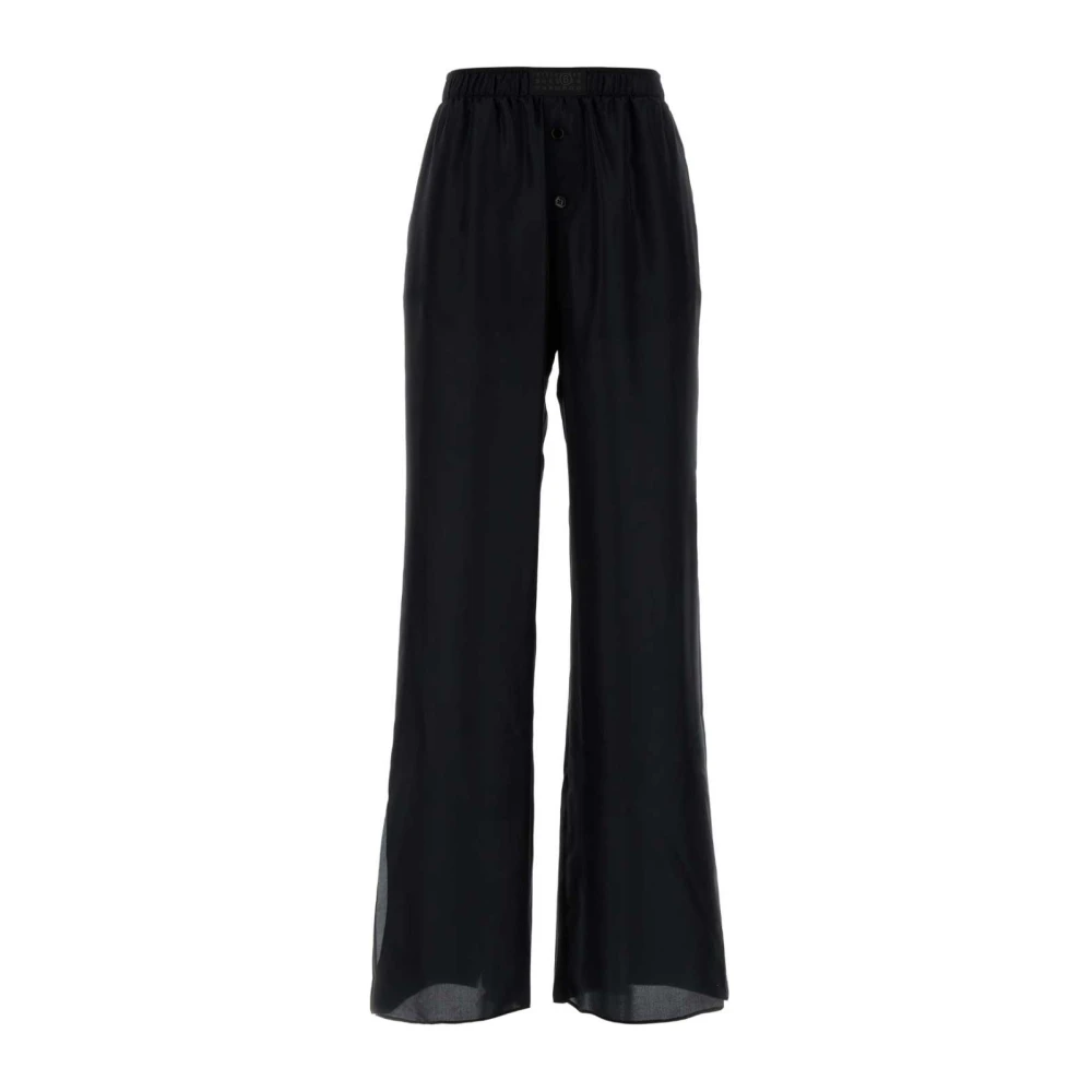 MM6 Maison Margiela Zwarte Satijnen Pyjamabroek Black Dames