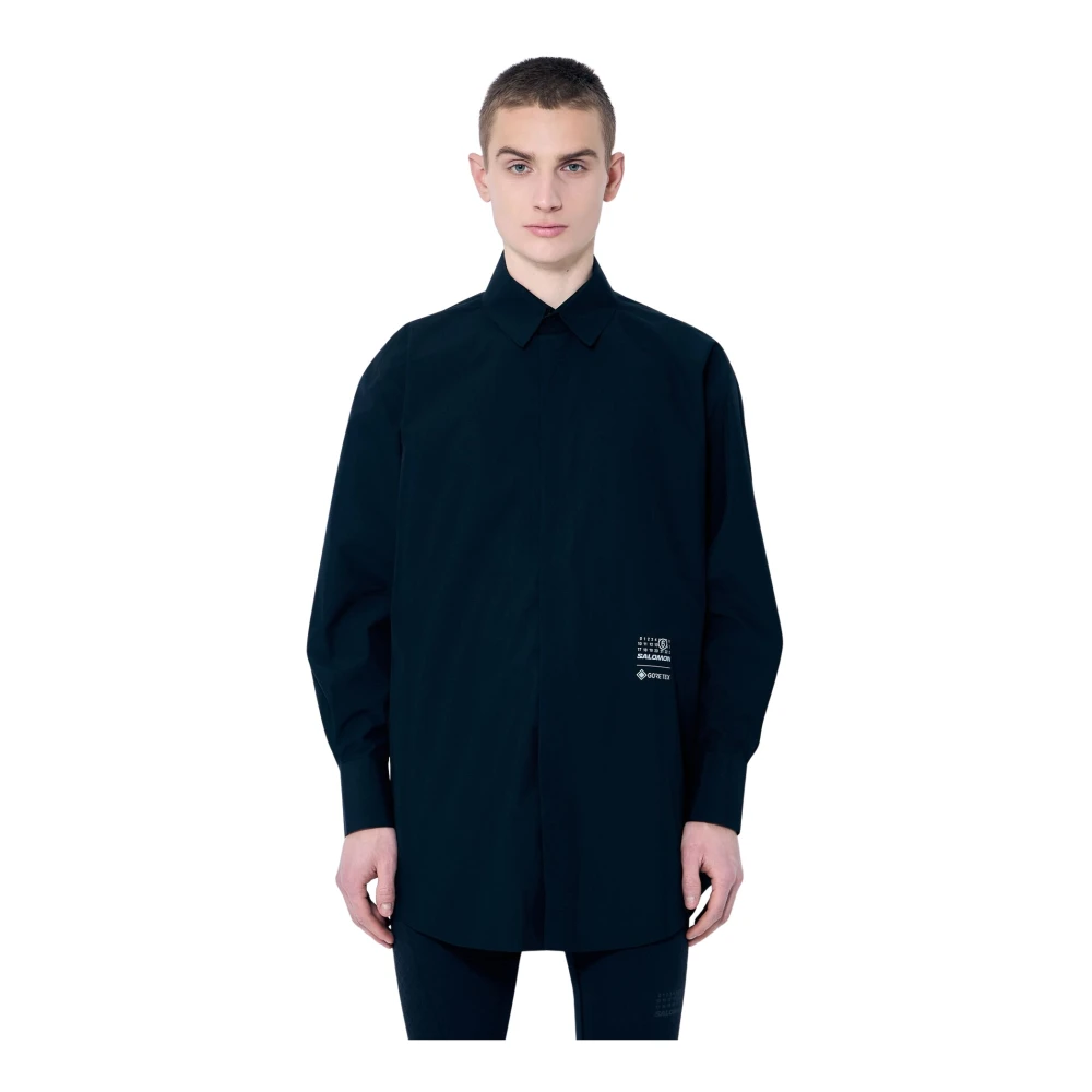 MM6 Maison Margiela Logo Print Stretch Shirt Black Heren