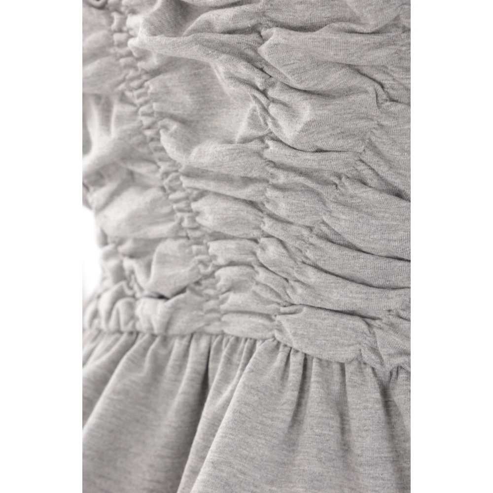 Cecilie Bahnsen Grijze Jersey T-shirt met Ruches Gray Dames