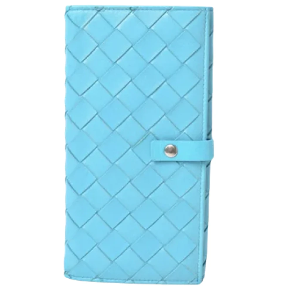 Bottega Veneta Vintage Pre-owned Leather wallets Blue Dames
