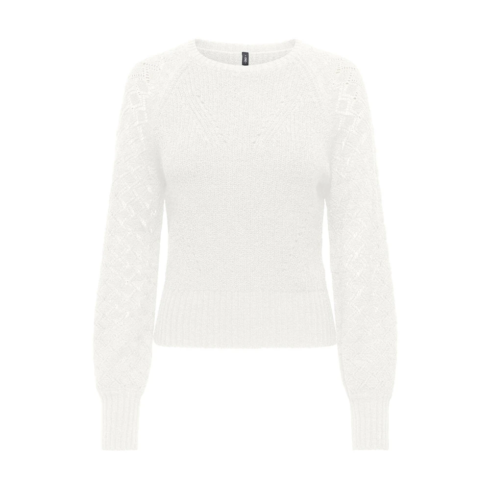 Only Lange Mouw Gebreide Top White Dames