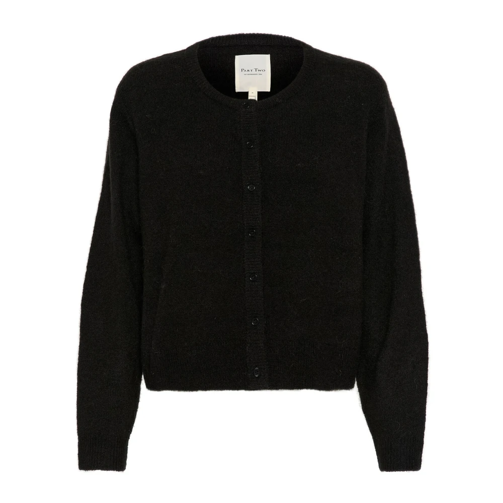 Part Two Zwarte Gebreide Vest Linikapw Ca Strik Black Dames