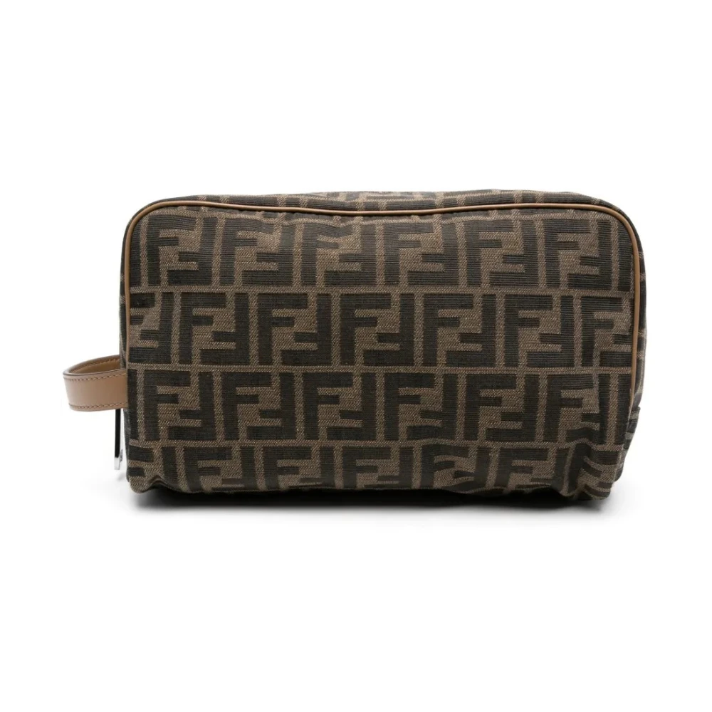 Fendi Men's Brown Beauty Large Jacquard Ff - Toilet Bags - One Size - Bags