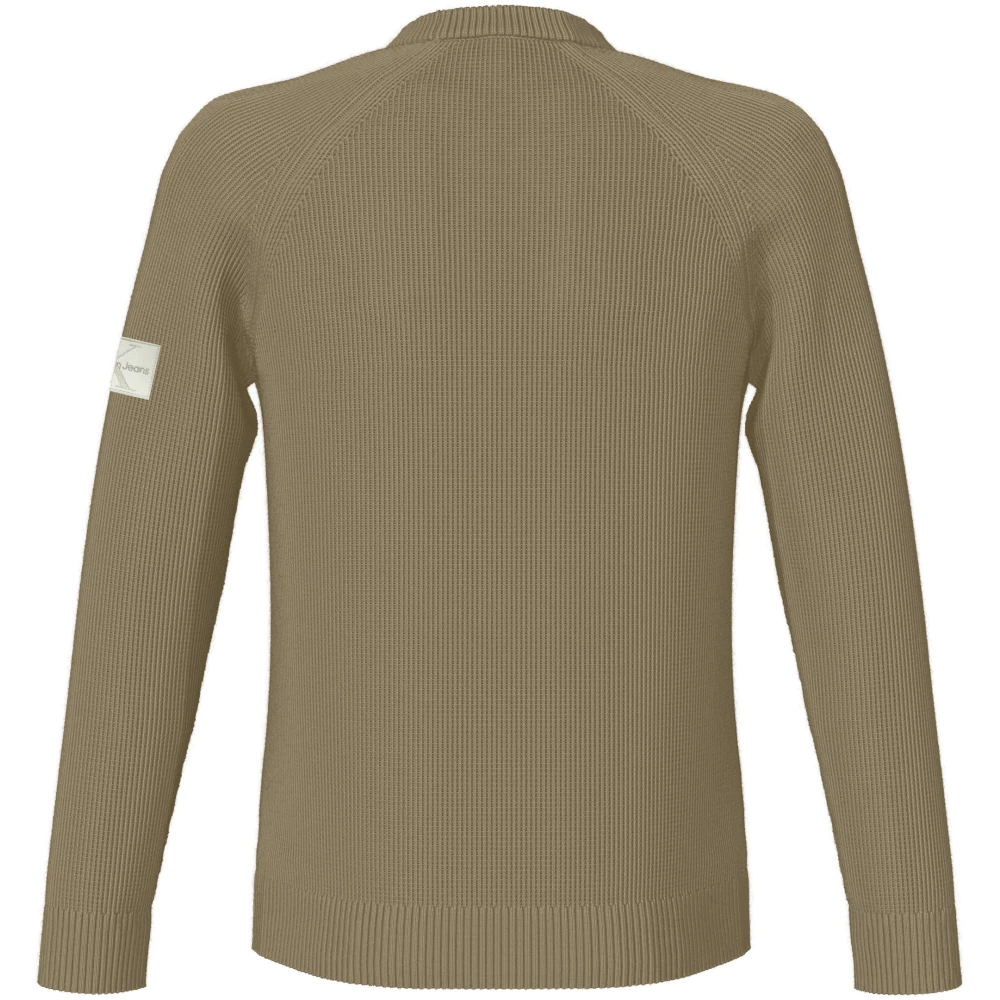 Calvin Klein Beige Gebreide Trui Honingraat Ontwerp Beige Heren