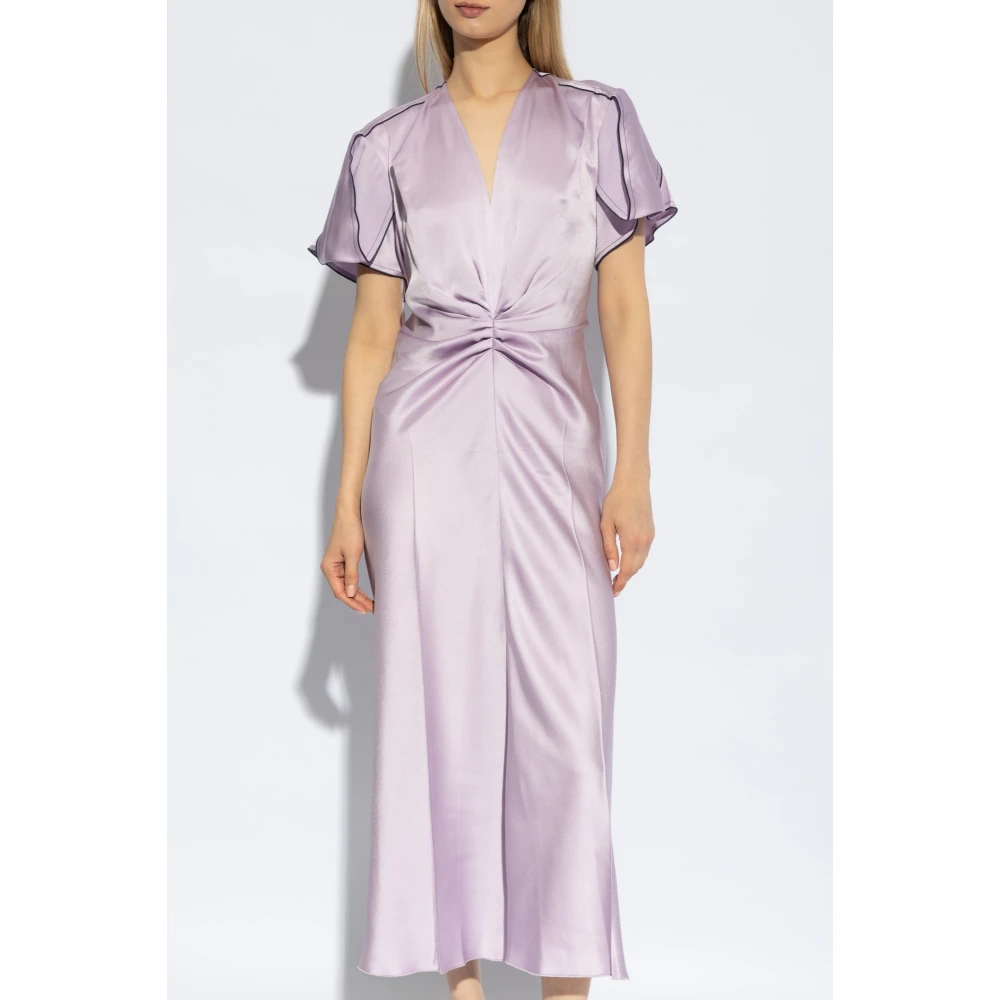 Victoria Beckham Satijnen jurk Purple Dames