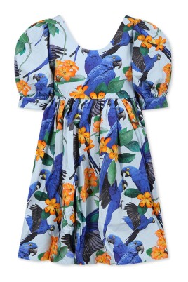 parrot-andamp-flower-print-short-dress