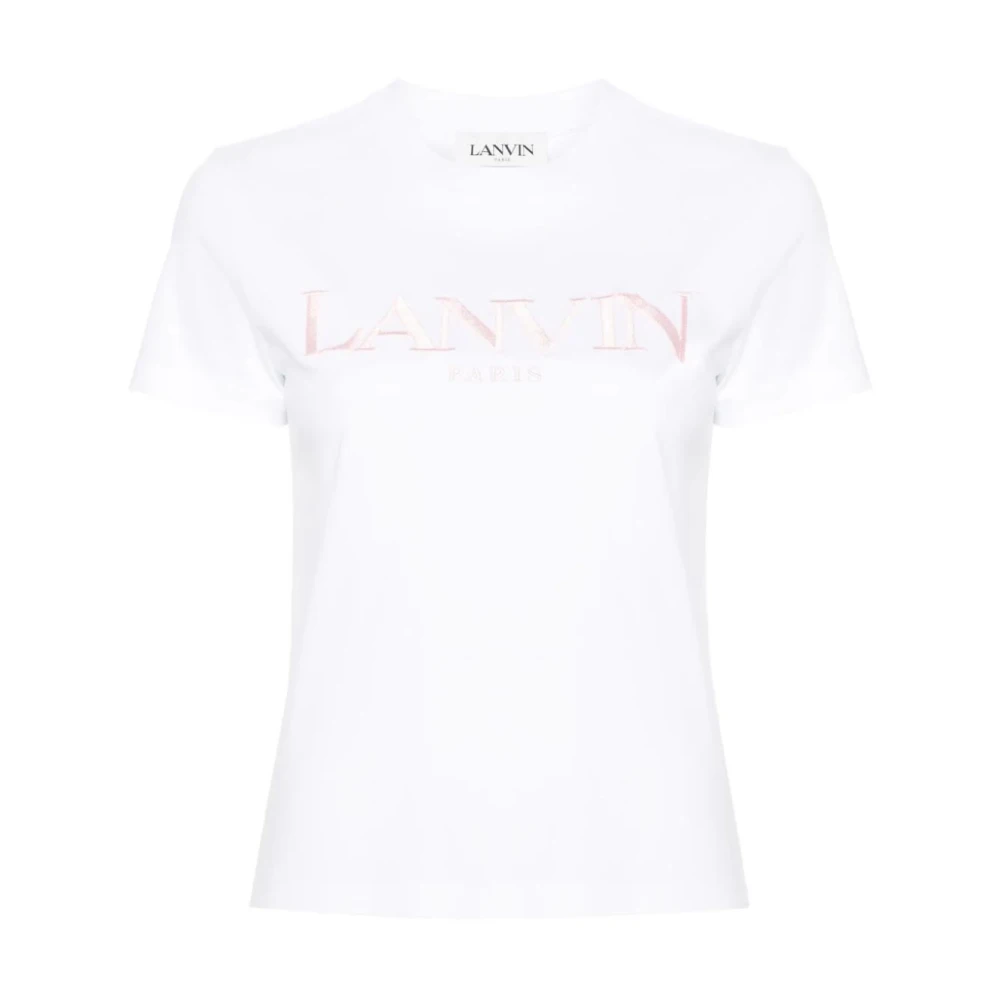 Lanvin Geborduurd Regular T-Shirt White Dames