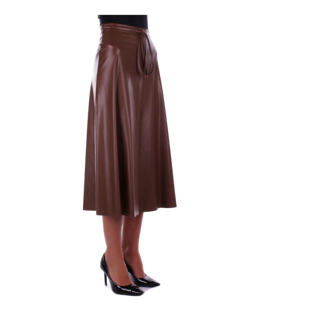 H2O Bruine Rok met Rits en Band Detail Brown Dames