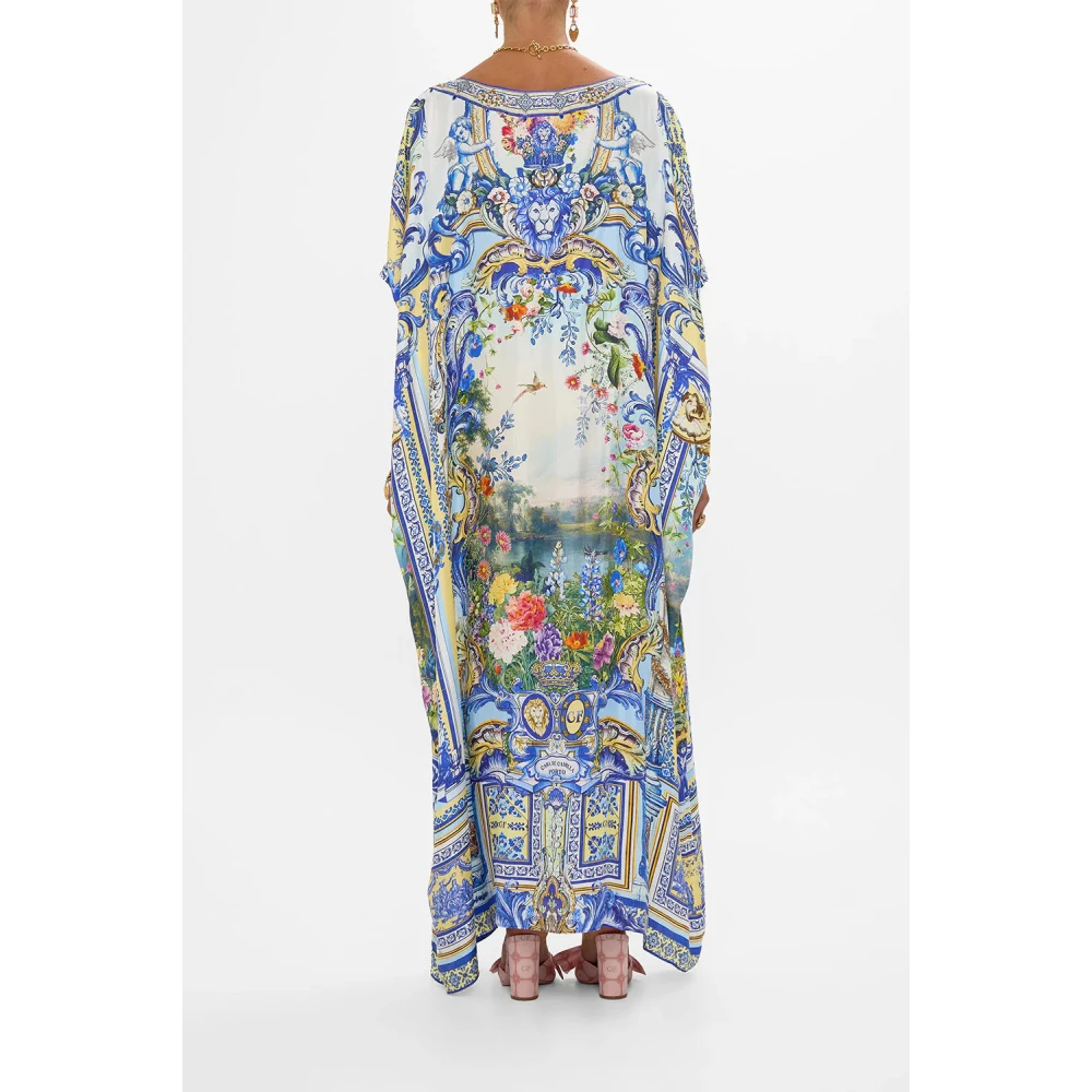 Camilla Zijden kaftan met ronde halslijn Multicolor Dames