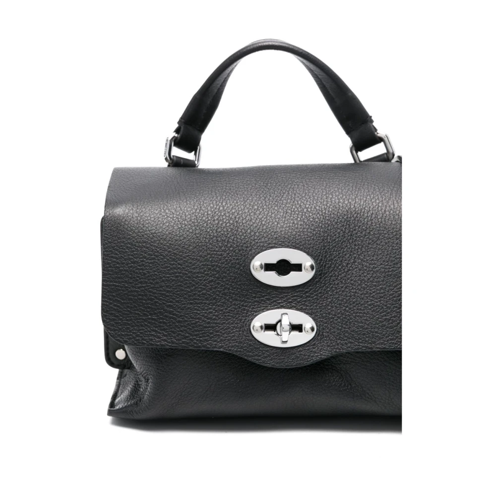 Zanellato Zwarte Twist-Lock Schoudertas Black Dames