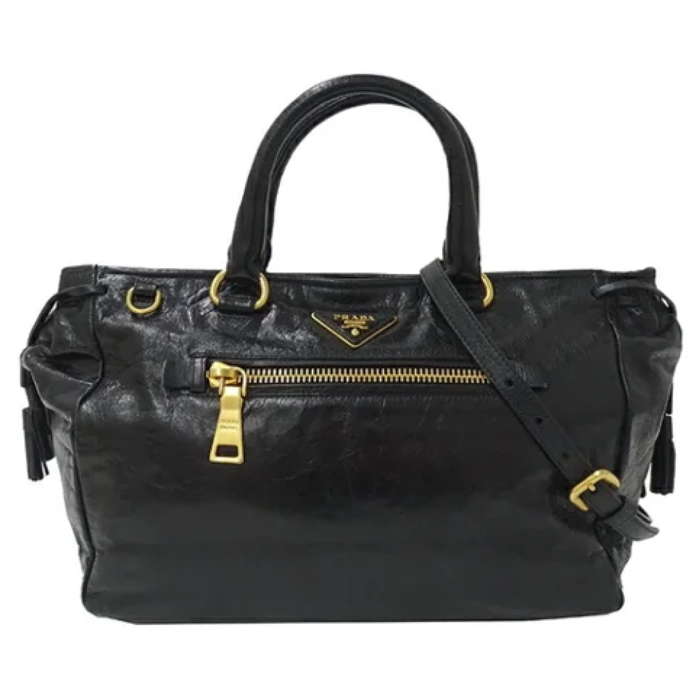 Prada Vintage Pre-owned Leather chanel-bags Black Dames