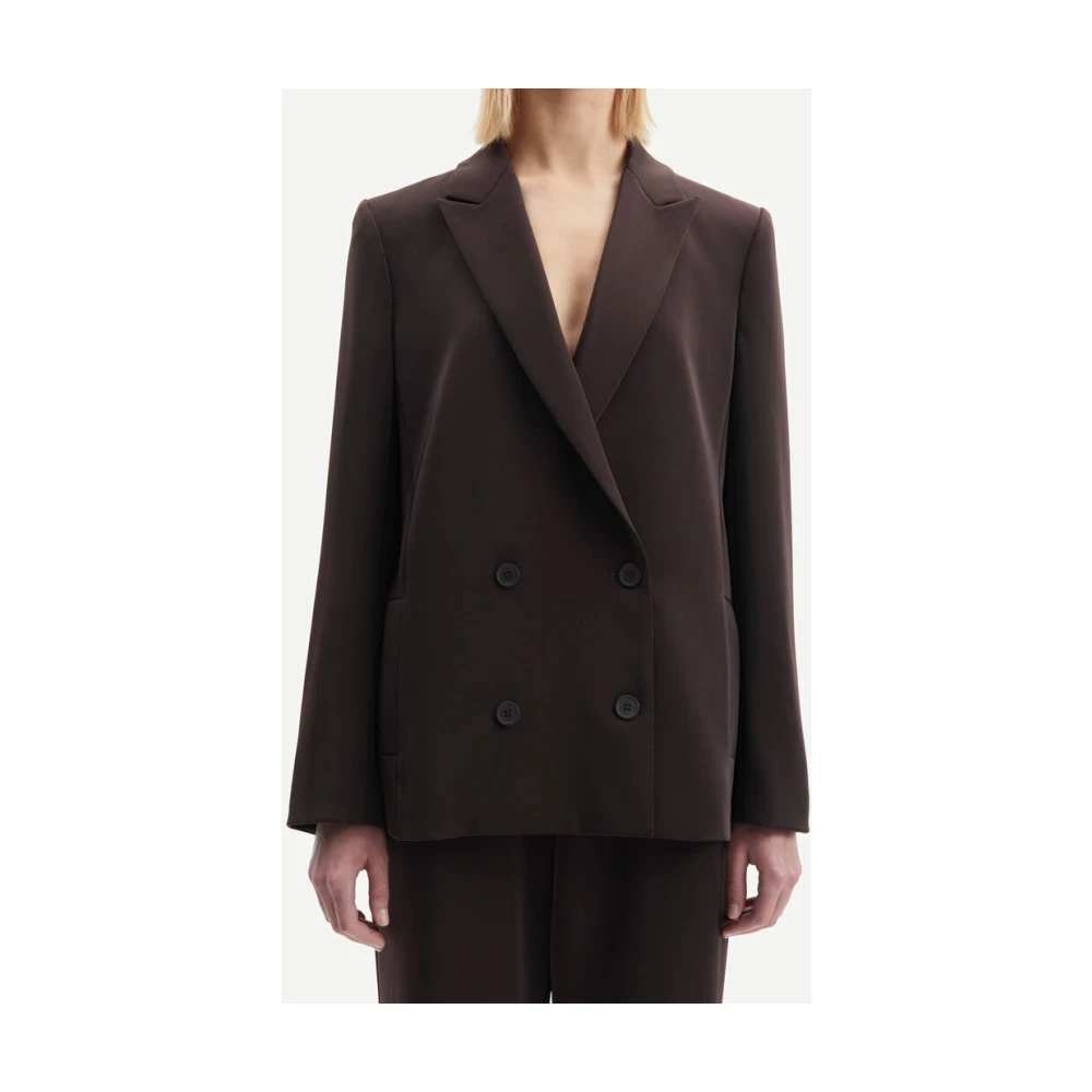 Samsøe Double Breasted Blazer Brown Dames