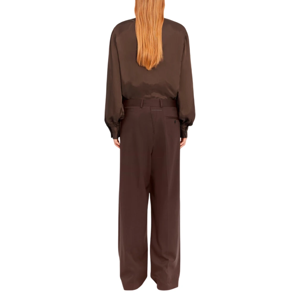 MM6 Maison Margiela Uitlopende broek in chocoladebruin Brown Dames