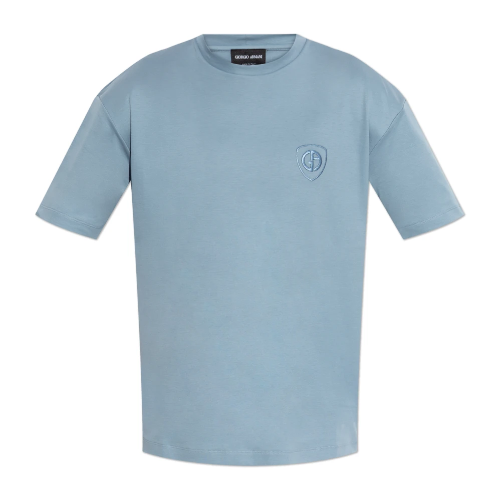 Giorgio Armani Uomo Blu - Asv Cotton Interlock Crew-Neck T-Shirt - Tops - L