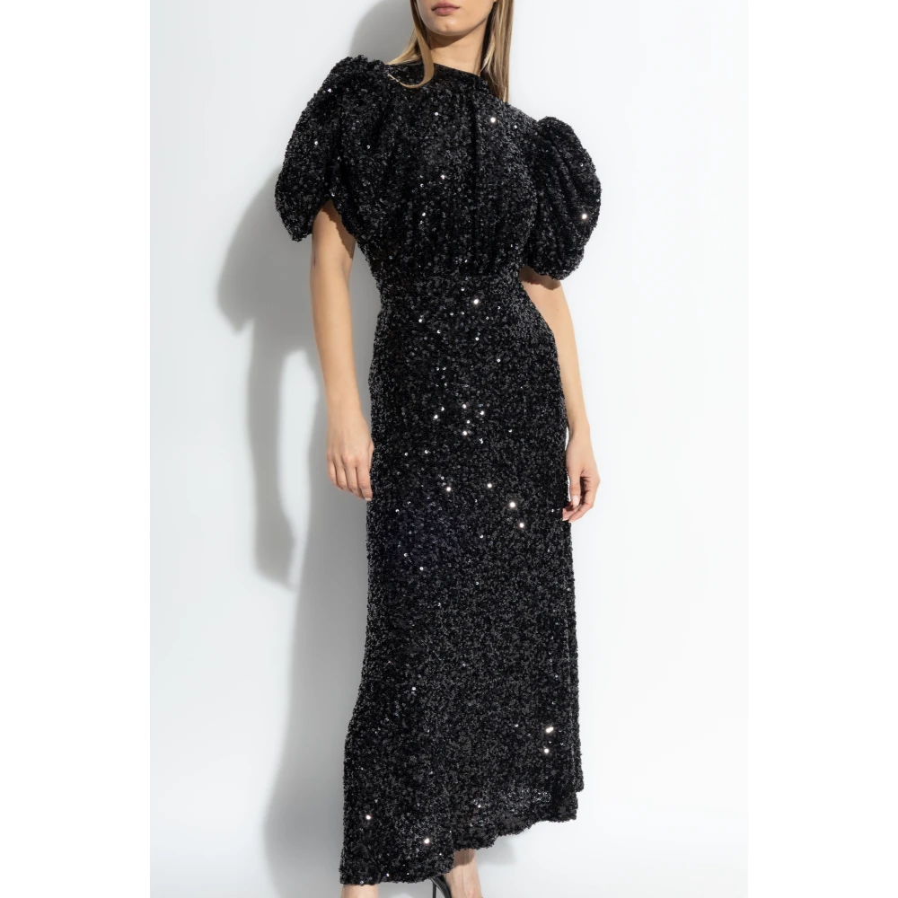 Rotate Birger Christensen Jurk met glinsterende pailletten Black Dames