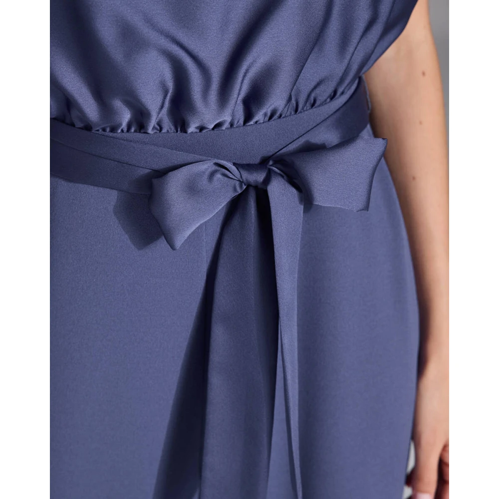 Swing Jumpsuit Jurk Materiaal Mix Blue Dames