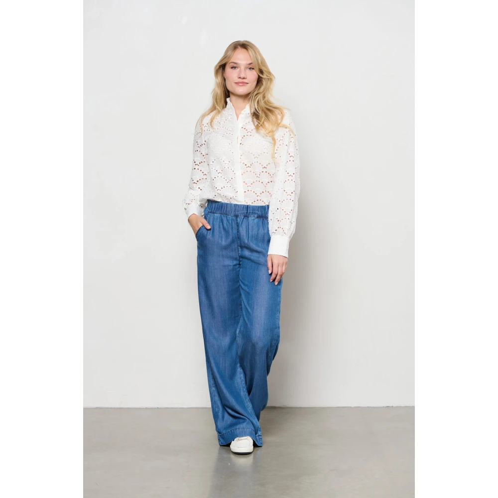 &Co Woman Oversized Hemd mit V-Ausschnitt White Dames