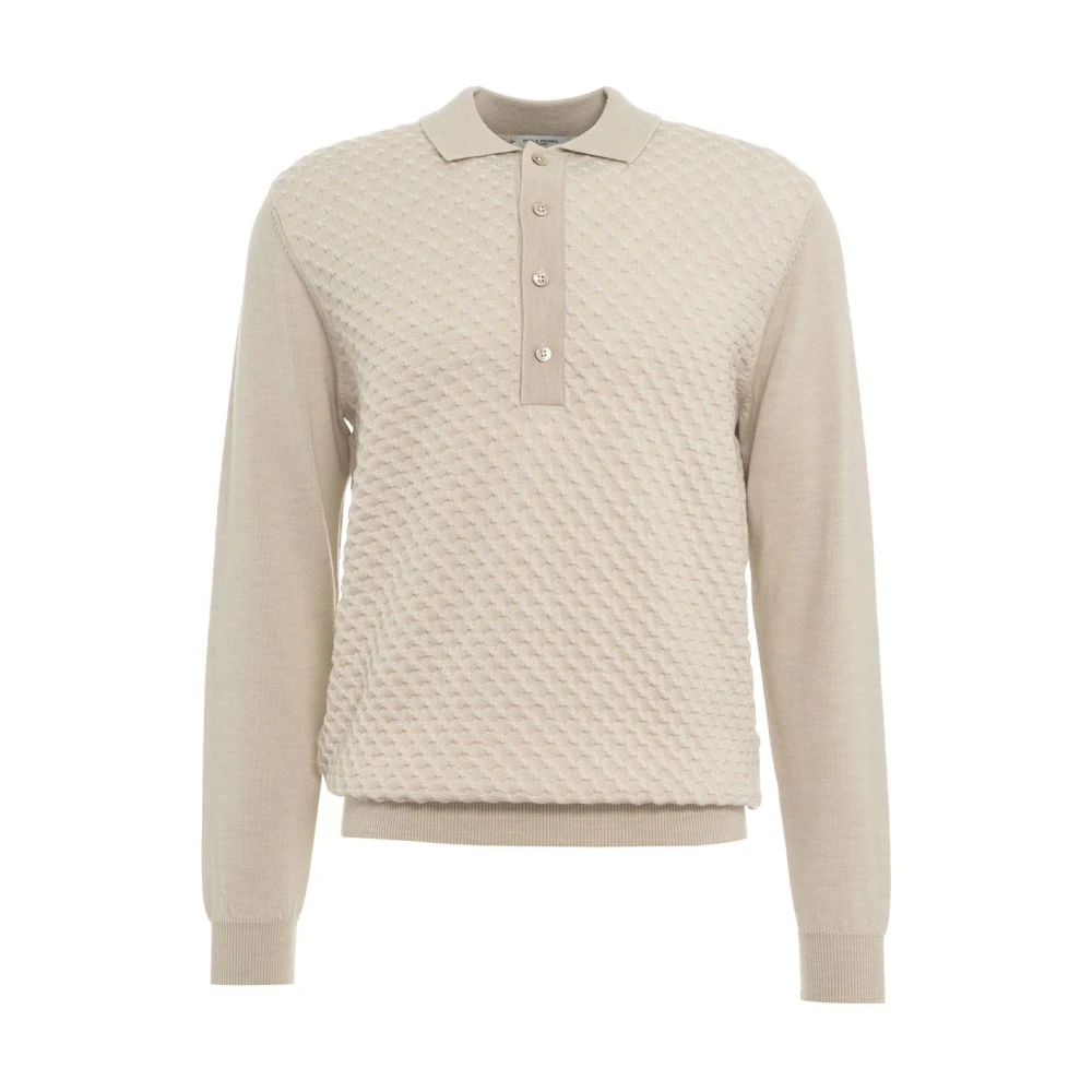 Paolo Pecora Witte Gebreide Kleding voor Mannen Aw24 Beige Heren