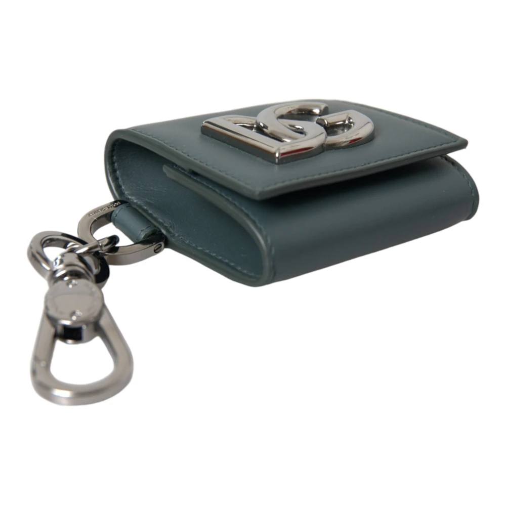 Dolce & Gabbana Groen Leren Muntportemonnee met Logo Green Heren