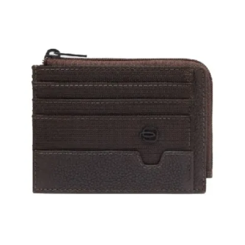 Piquadro Herr Brun Accessoarer One Size, Läder, Zipped Coin Purse With Document Holder