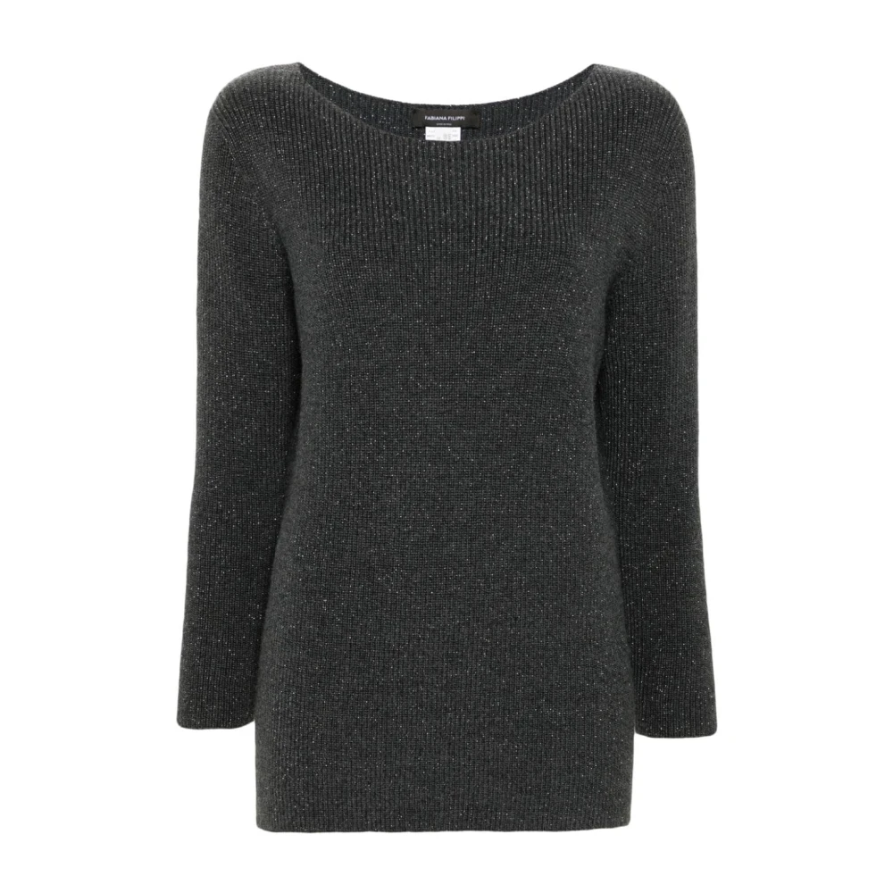 Fabiana Filippi Metallic Visserstrui Sweater Gray Dames