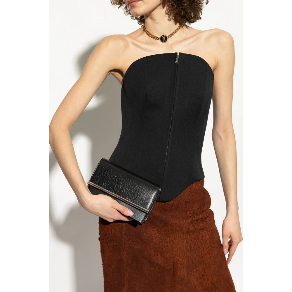 alexander mcqueen Leren clutch T-Bar Mini Black Dames