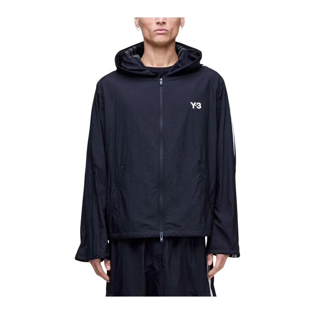 Adidas Men's Black Nylon Wired 3-Stripes Track Top - Training Jackets - M - Sport