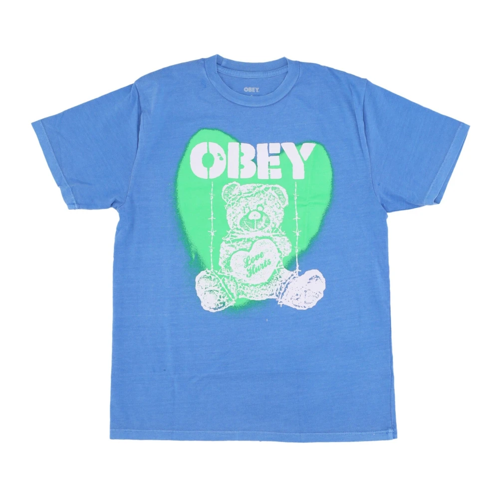 Obey Liefde Doet Pijn Pigment Tee Azure Blue Heren