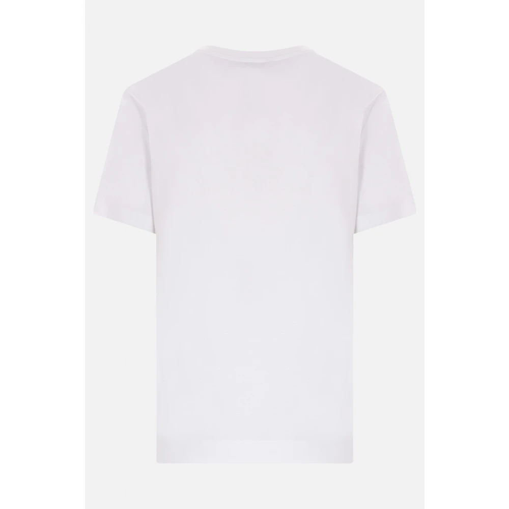 Max Mara Wit Katoenen T-shirt met Tonaal Logo Borduurwerk White Dames