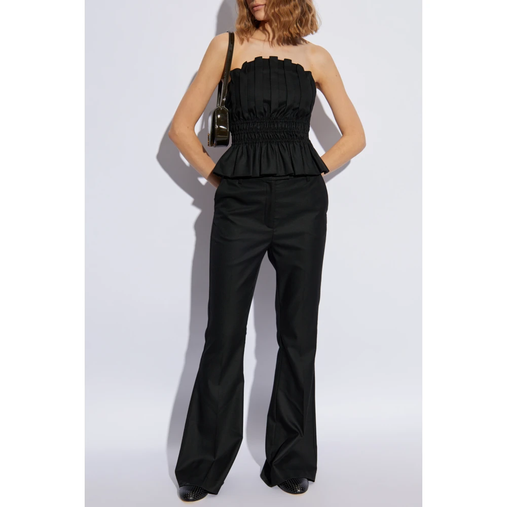 Gestuz Gedrapeerde Top Black Dames